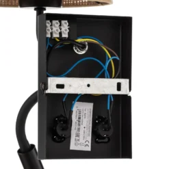Aplique de pared Jovin 1 luz con foco, pantalla de ratán