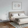 Aplique de pared Justi, color níquel, altura 52 cm, metal