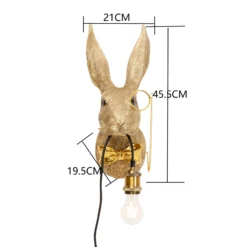 Aplique de pared KARE «Animal Rabbit», dorado, plástico, E27