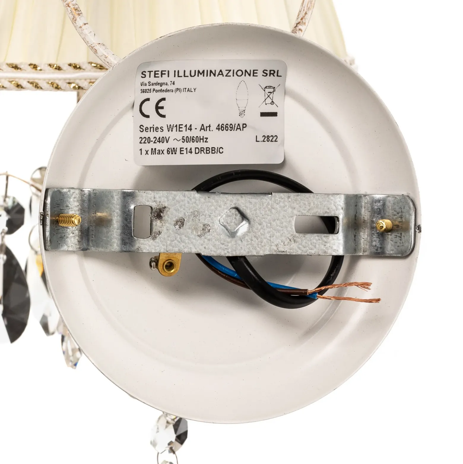 Aplique de pared Karen 1 luz marfil