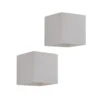Aplique de pared Kay de Lindby, blanco, yeso, juego de 2 unidades