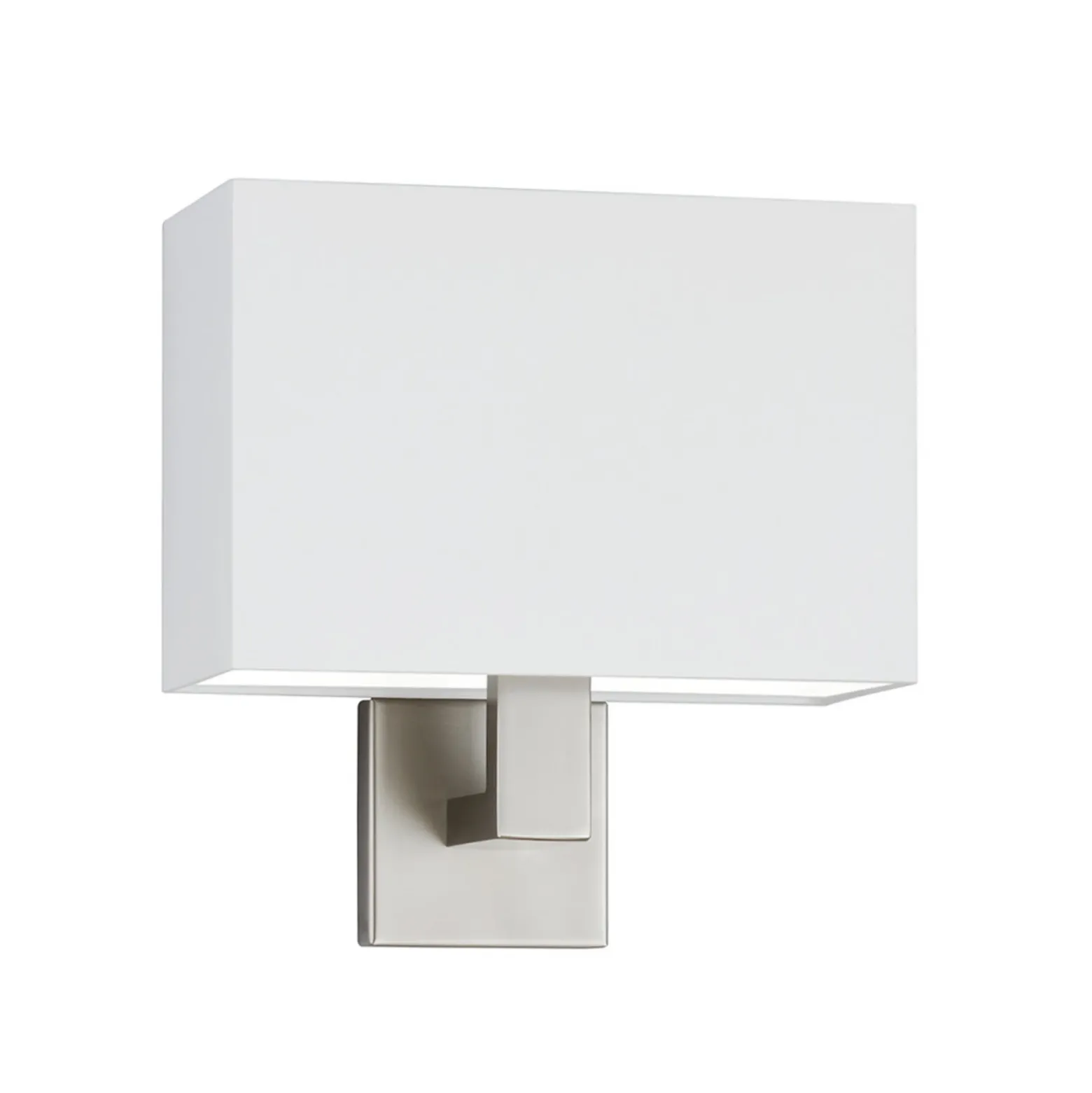Aplique de pared Kea, color níquel/blanco, 28 cm de ancho, metal/tela