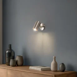 Aplique de pared Kem, latón, metal, altura 23 cm, E27