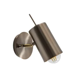Aplique de pared Kem, latón, metal, altura 23 cm, E27