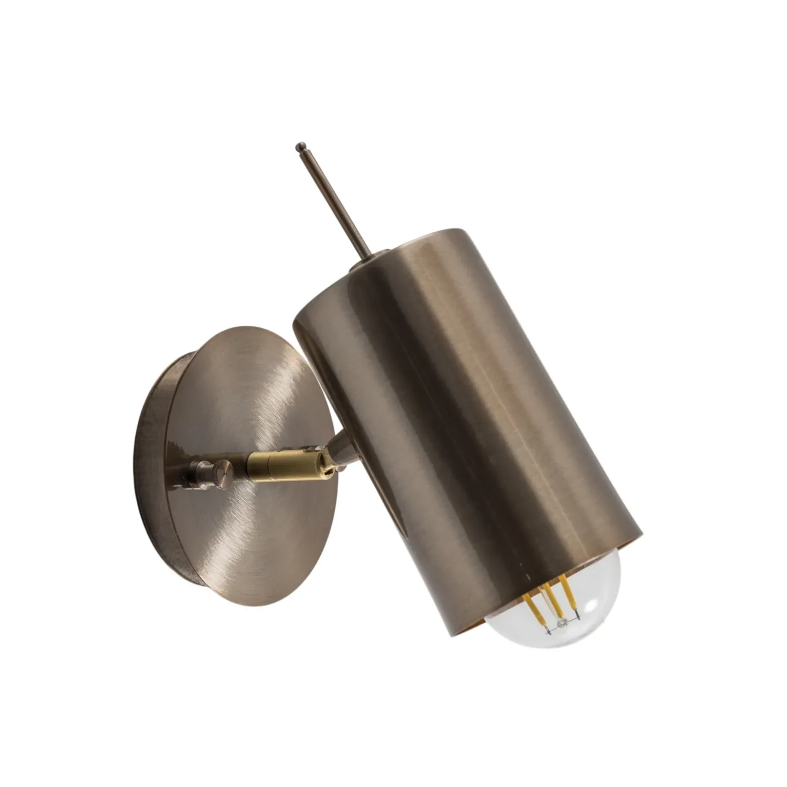 Aplique de pared Kem, latón, metal, altura 23 cm, E27