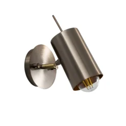 Aplique de pared Kem, latón, metal, altura 23 cm, E27