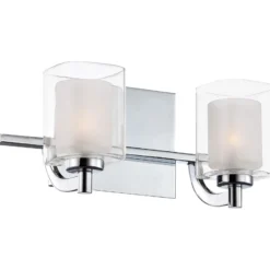 Aplique de pared Kolt IP44 con doble pantalla de cristal, versión de 2
