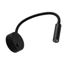 Aplique de pared Lagos, 45 cm, negro, lámpara de lectura, regulable, G9