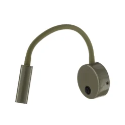 Aplique de pared Lagos, verde oliva/negro, G9, altura 45 cm, metal