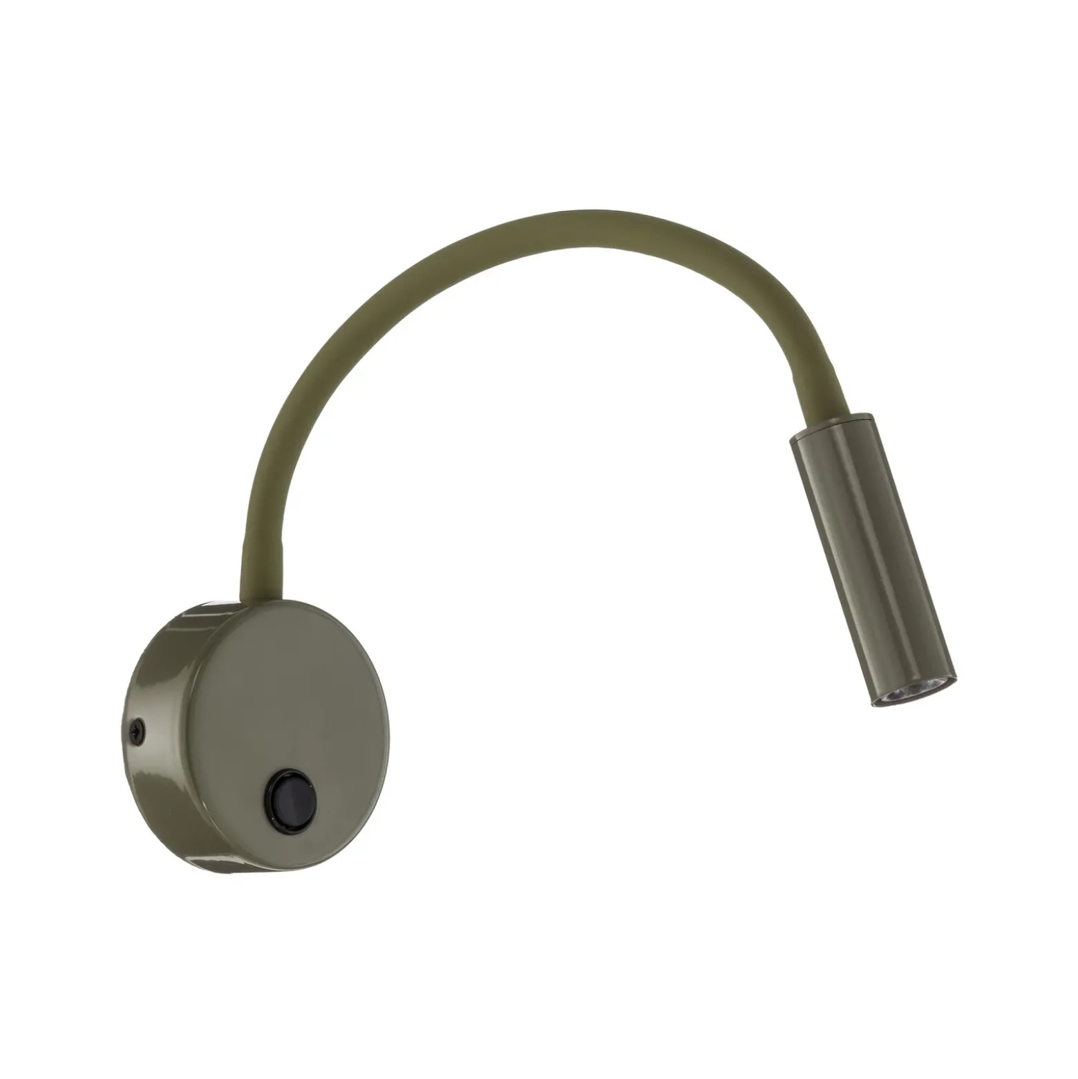 Aplique de pared Lagos, verde oliva/negro, G9, altura 45 cm, metal