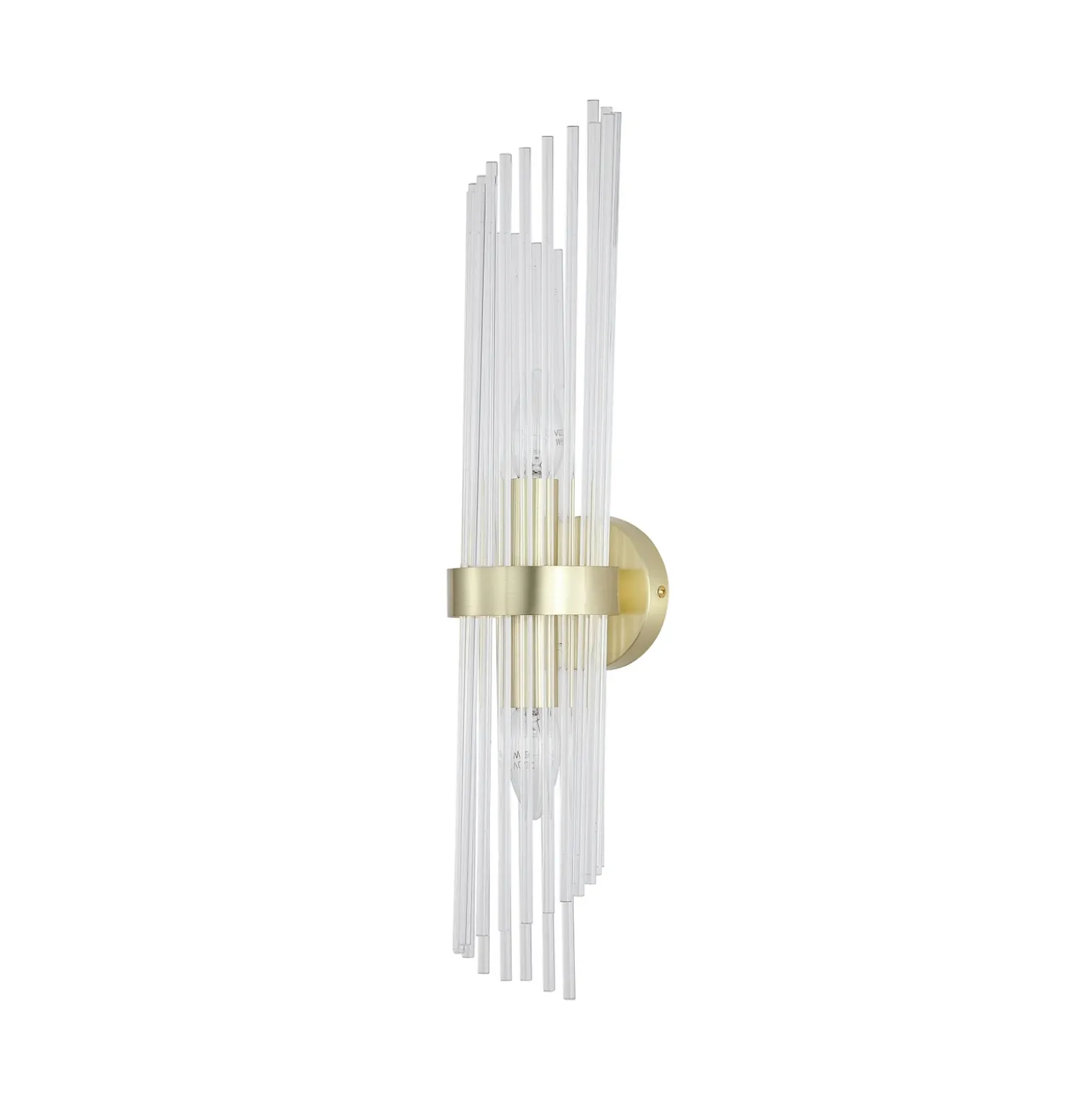 Aplique de pared Lara, altura 56 cm, dorada/transparente, vidrio/metal