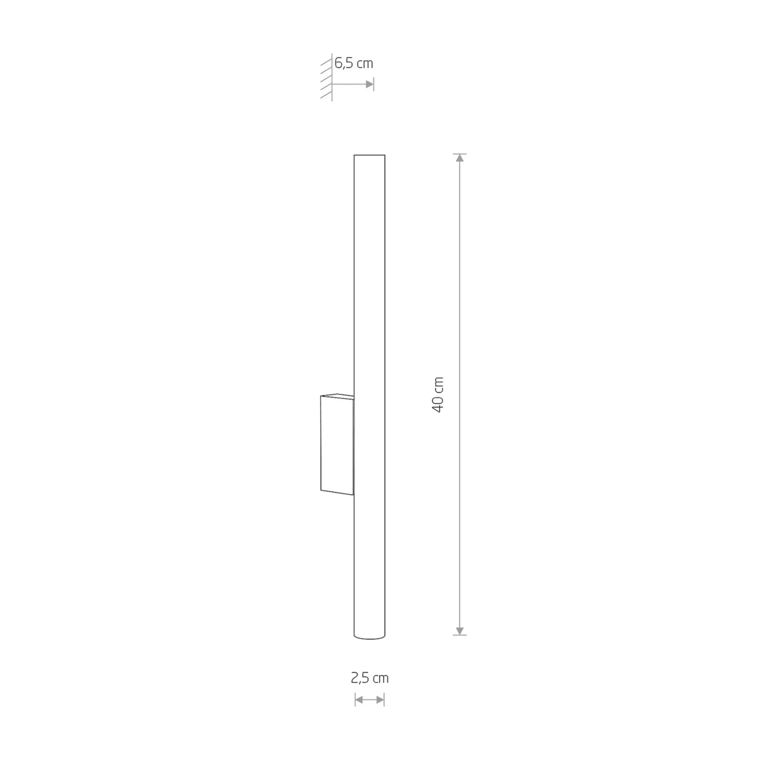 Aplique de pared Laser, color cobre, metal, 40 cm de alto, G9