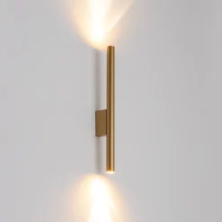 Aplique de pared Laser, dorado, metal, 40 cm de alto, G9