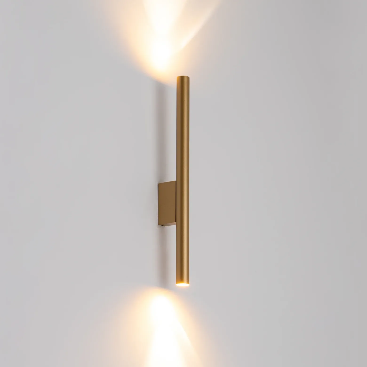 Aplique de pared Laser, dorado, metal, 40 cm de alto, G9