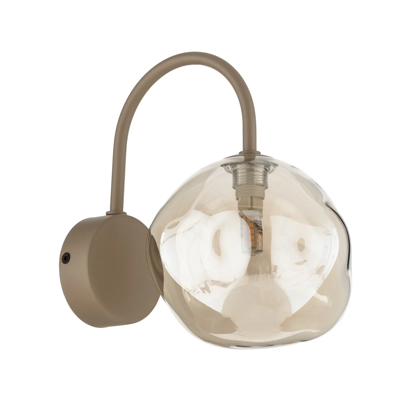 Aplique de pared Lava, beige, cristal, altura 21 cm, G9
