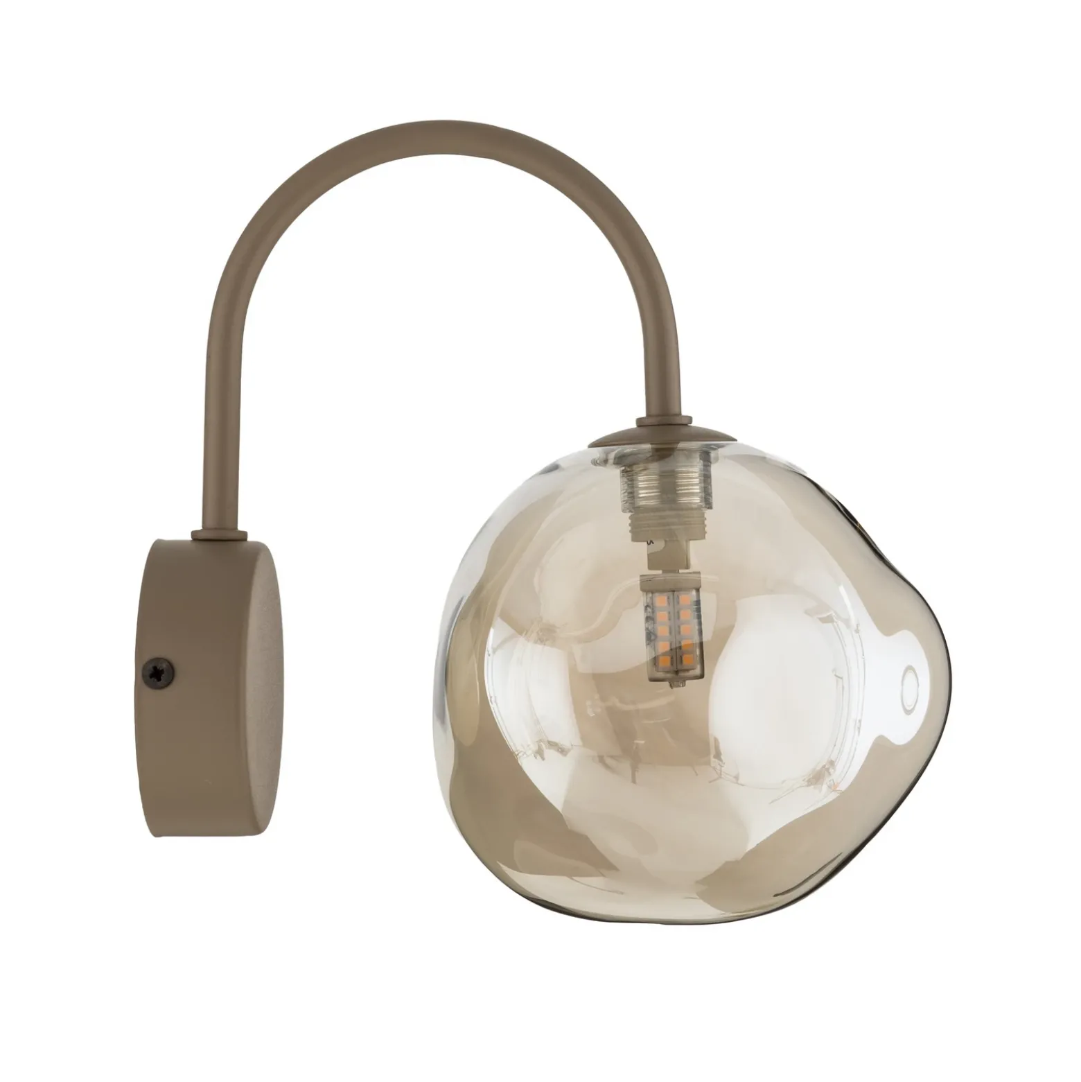 Aplique de pared Lava, beige, cristal, altura 21 cm, G9