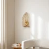 Aplique de pared LEAF, color dorado, altura 30 cm, metal, E14