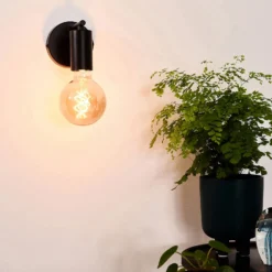 Aplique de pared Leanne, negro