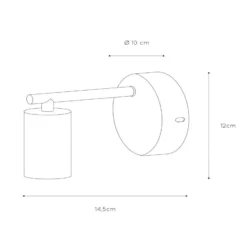 Aplique de pared Leanne, negro