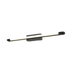 Aplique de pared LED Alberto negro, 71 cm de ancho, IP44