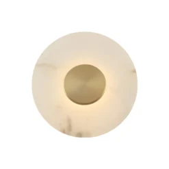 Aplique de pared LED Allison, dorado/blanco, Ø 30 cm, metal