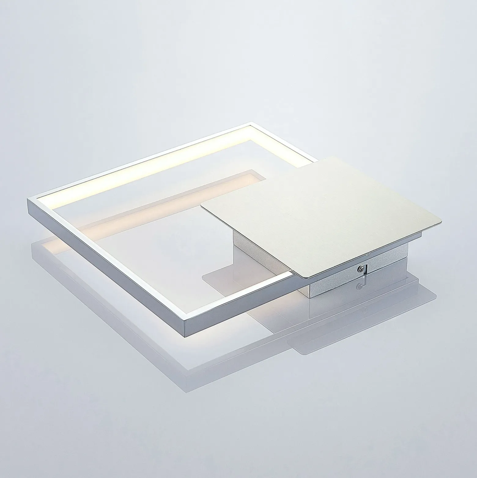 Aplique de pared LED Anays de Lindby, 32 cm x 32 cm, cromo/claro