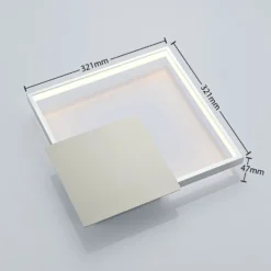 Aplique de pared LED Anays de Lindby, 32 cm x 32 cm, cromo/claro