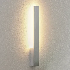 Aplique de pared LED Arcchio Ivano, altura 43 cm, aluminio cepillado