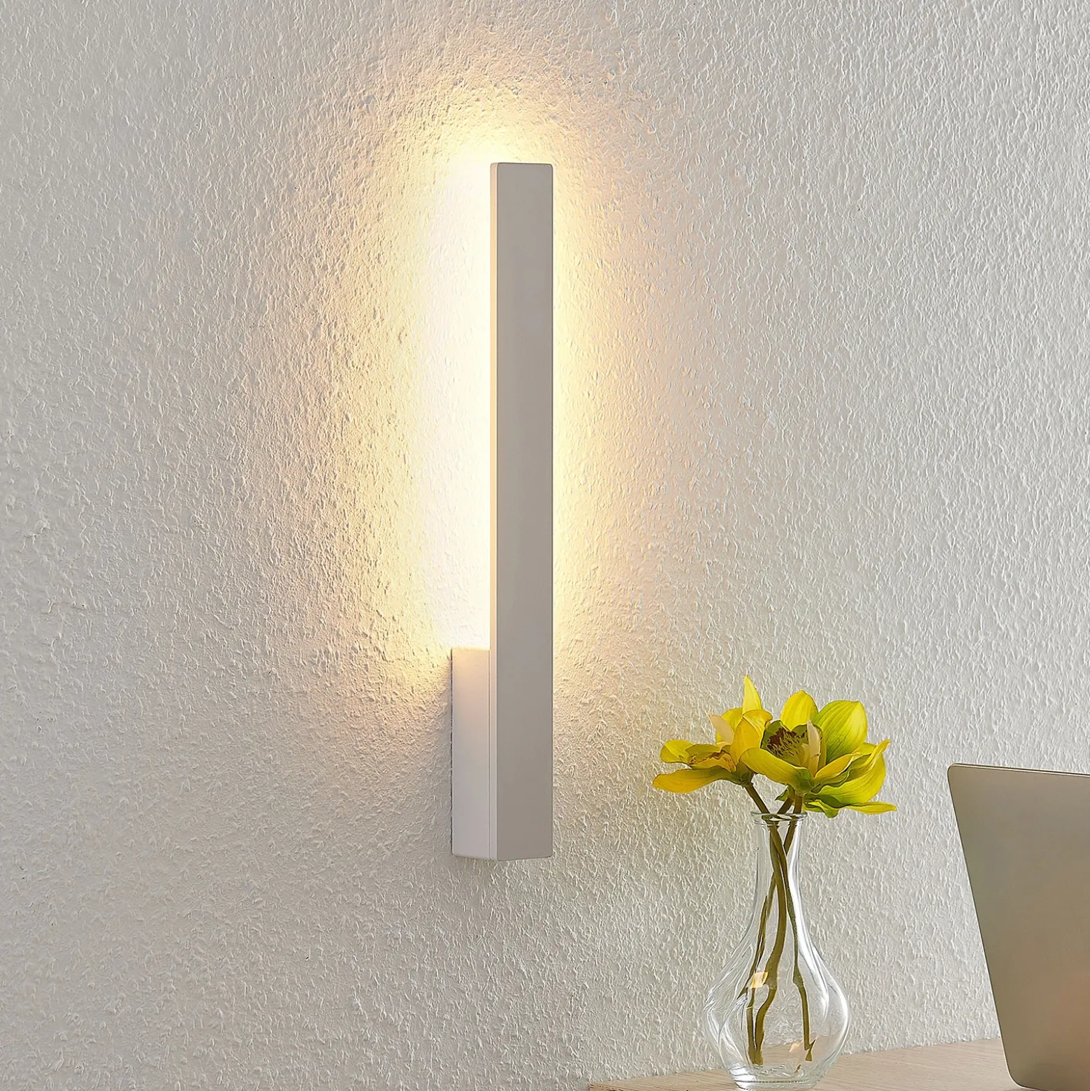 Aplique de pared LED Arcchio Ivano, 42,5 cm, blanco