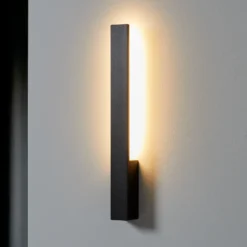 Aplique de pared LED Arcchio Ivano, 42,5 cm, negro, metal