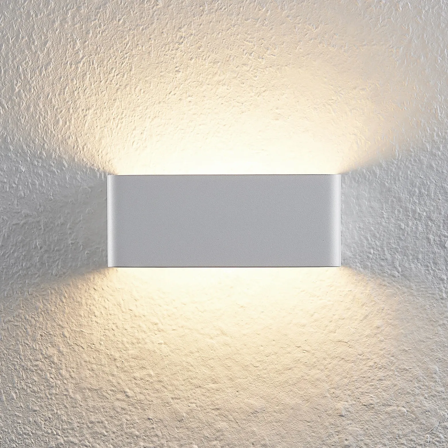 Aplique de pared LED Arcchio Karam, 20 cm, blanco, metal, arriba/abajo