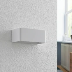 Aplique de pared LED Arcchio Karam, 20 cm, blanco, metal, arriba/abajo