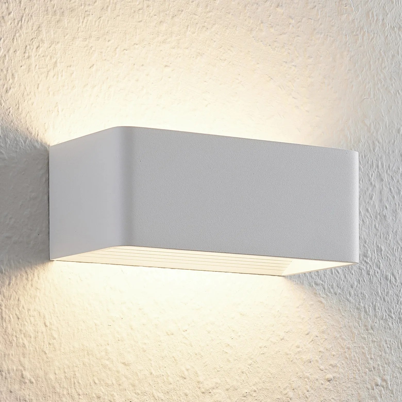 Aplique de pared LED Arcchio Karam, 20 cm, blanco, metal, arriba/abajo