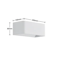 Aplique de pared LED Arcchio Karam, 20 cm, blanco, metal, arriba/abajo