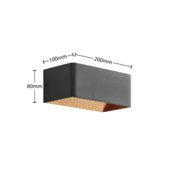 Aplique de pared LED Arcchio Karam, 20 cm, negro, metal, arriba/abajo