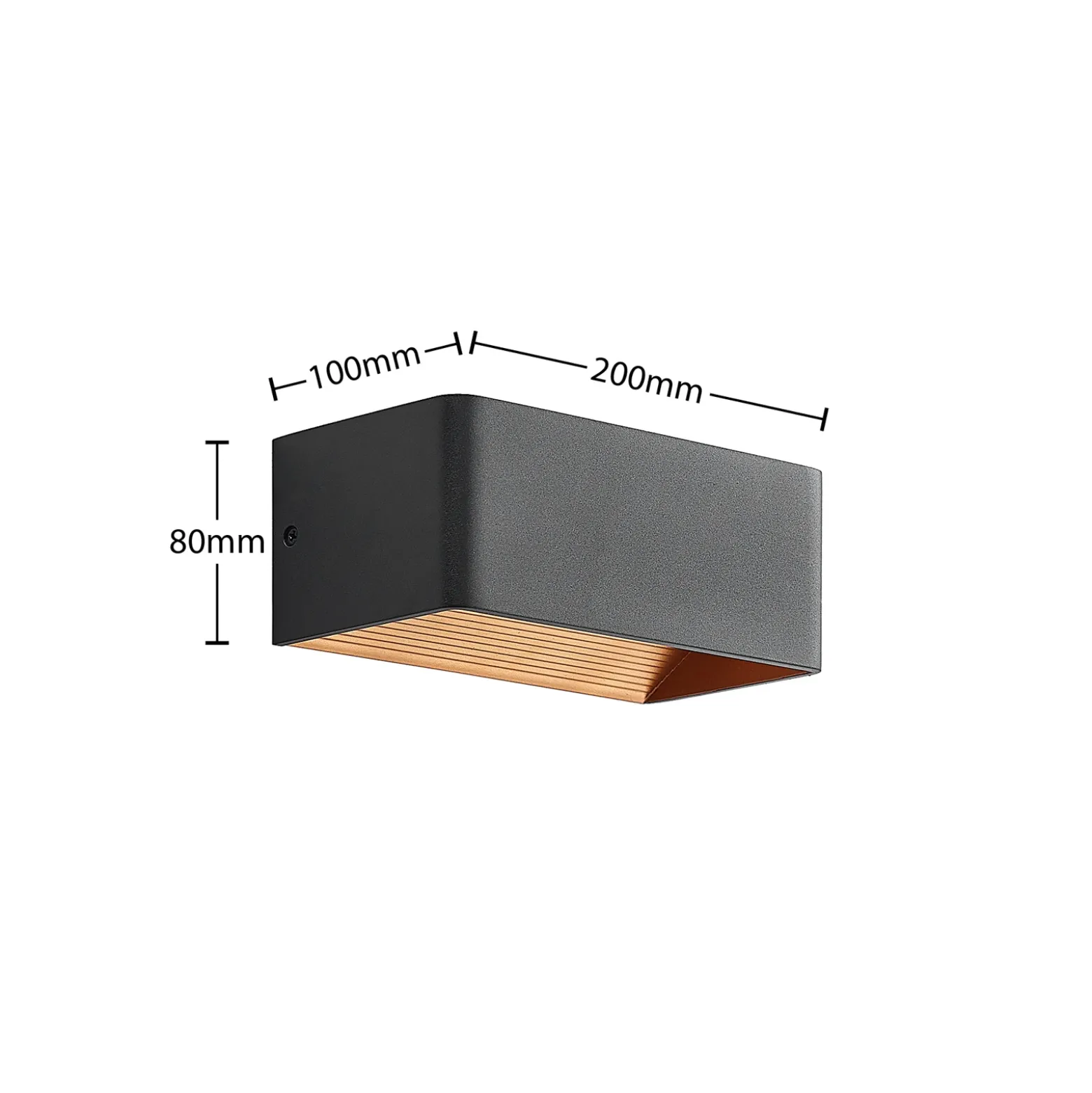 Aplique de pared LED Arcchio Karam, 20 cm, negro, metal, arriba/abajo