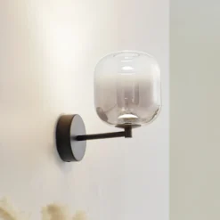 Aplique de pared LED Avelina de Lucande, gris humo