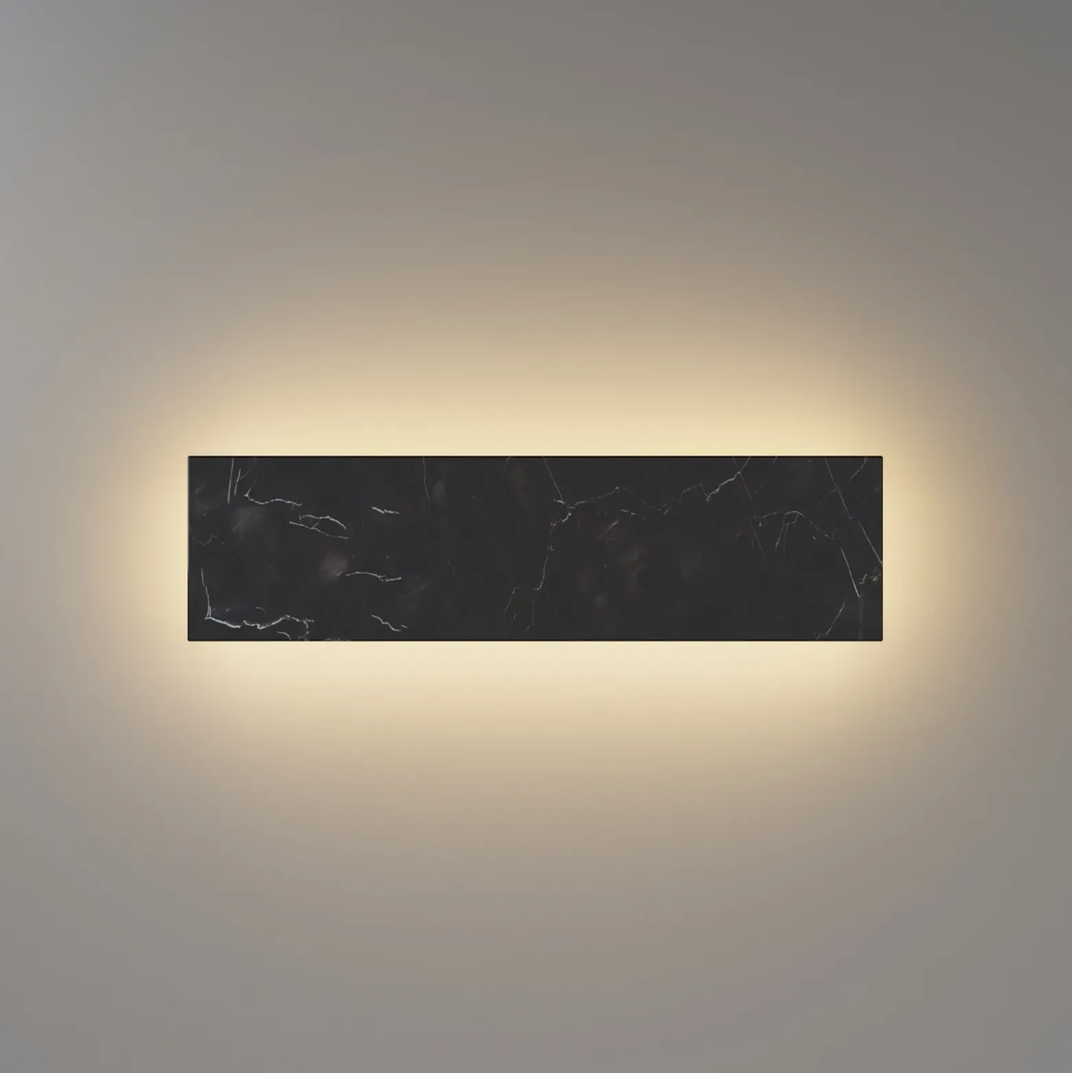 Aplique de pared LED BASIC TEXTURE, negro, ancho 30 cm, mármol, CCT