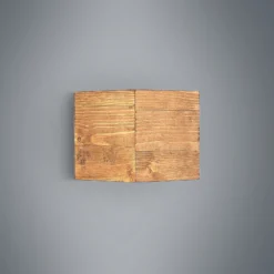 Aplique de pared LED Benicio de Lindby, 11 cm, angular, madera