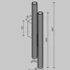 Aplique de pared LED Calipso, latón, altura 49 cm, metal, 4 luces.