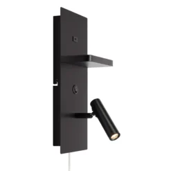 Aplique de pared LED Carica, negro, altura 34 cm, metal