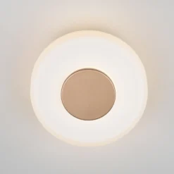 Aplique de pared LED Celeste, marrón/blanco, Ø 22 cm cristal atenuable
