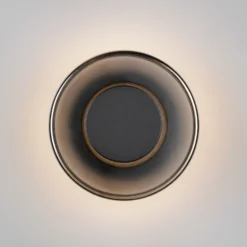 Aplique de pared LED Celeste, negro/cromo, Ø 22 cm cristal atenuable