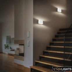 Aplique de pared LED Chat, blanco, 16 cm, plástico, sensor