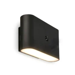 Aplique de pared LED Chat, negro, 16 cm, plástico, sensor