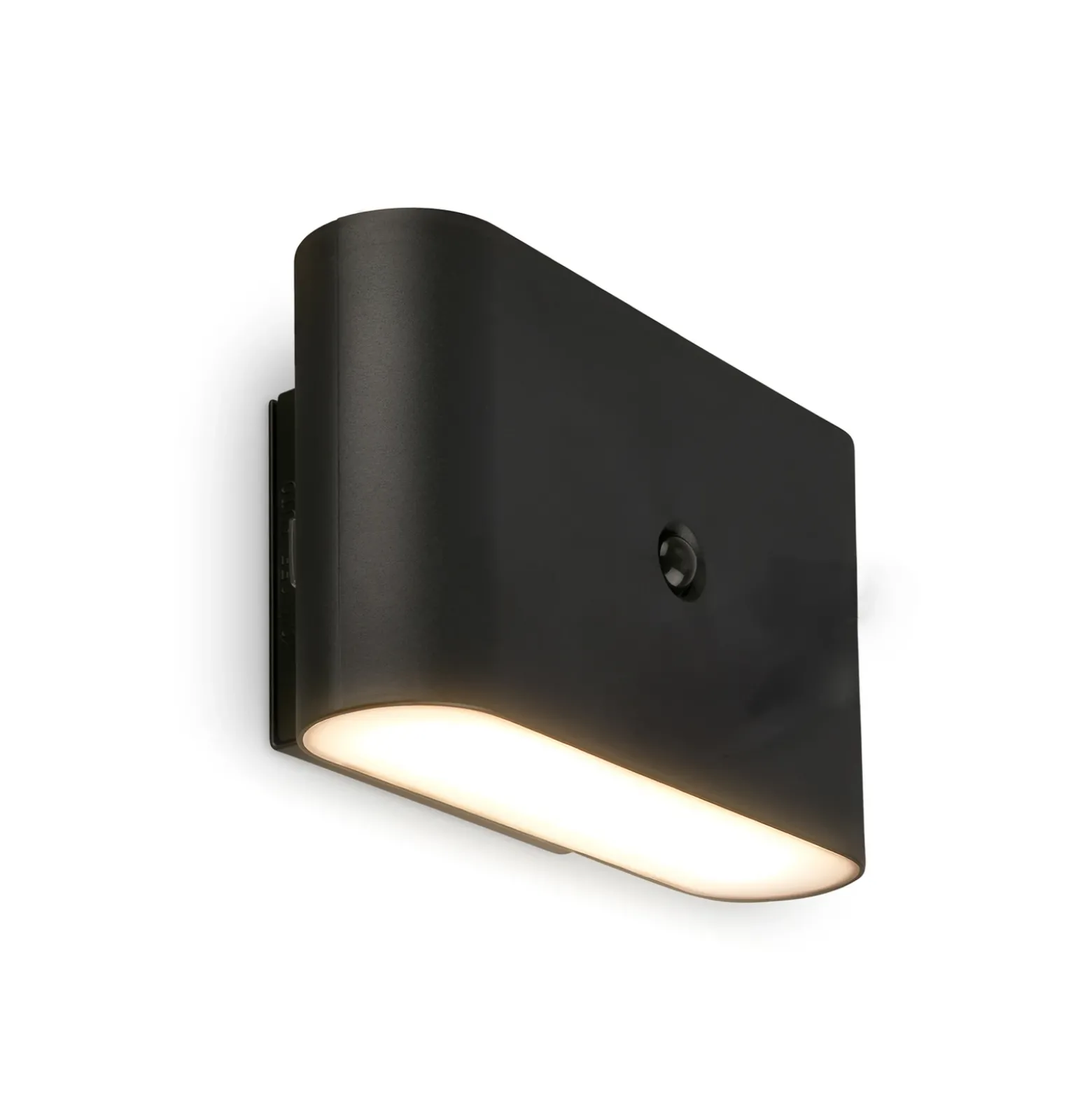 Aplique de pared LED Chat, negro, 16 cm, plástico, sensor