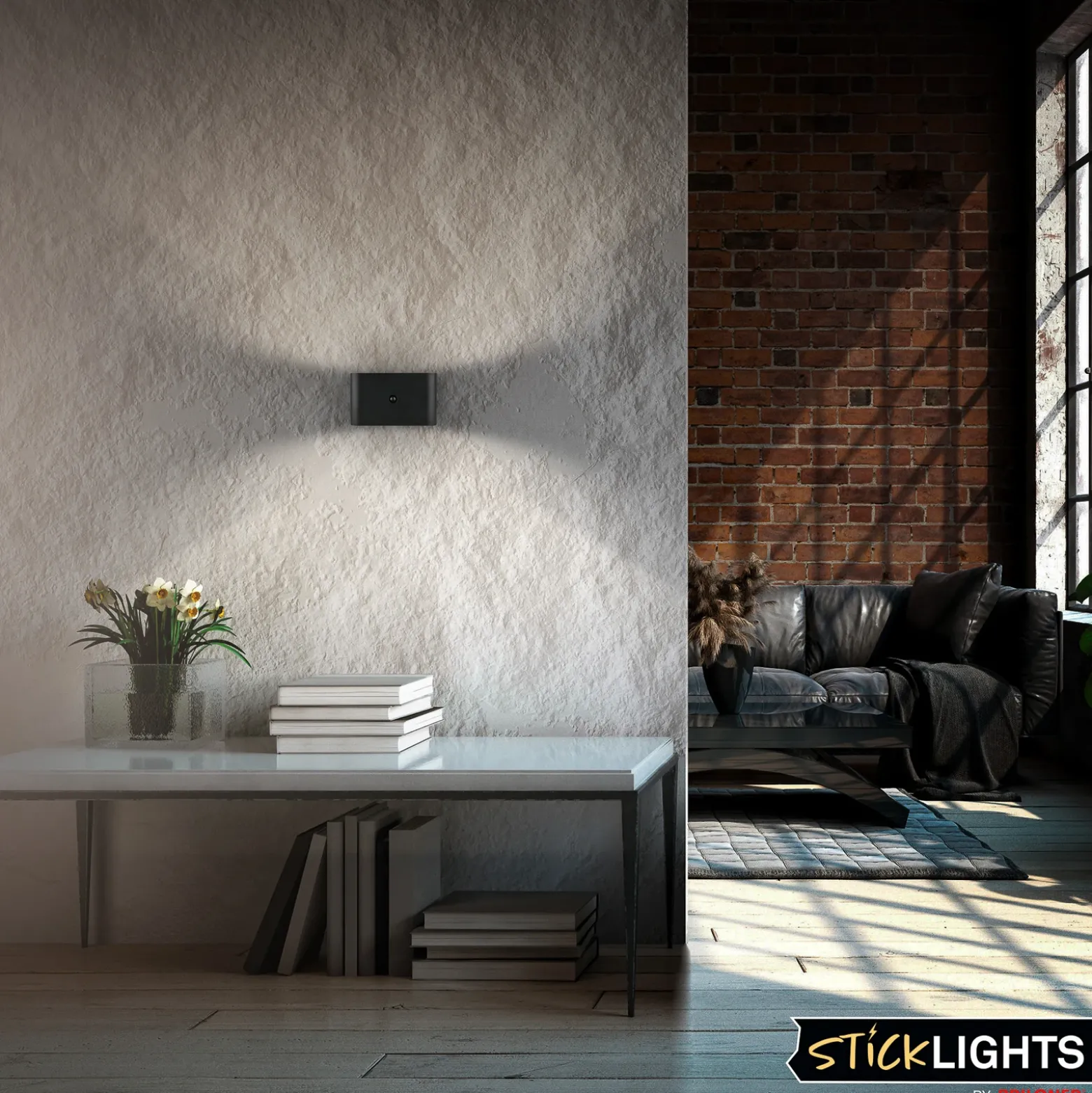 Aplique de pared LED Chat, negro, 16 cm, plástico, sensor