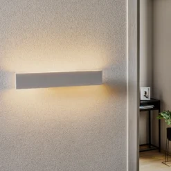 Aplique de pared LED Concha 47 cm, blanco
