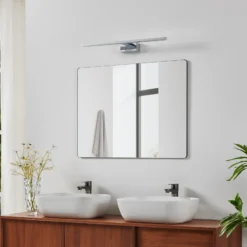 Aplique de pared LED Conettilla, color cromado, ancho 60 cm IP44 CCT