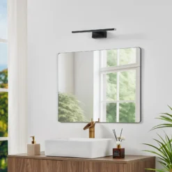Aplique de pared LED Conettilla, negra, ancho 40 cm, IP44, CCT